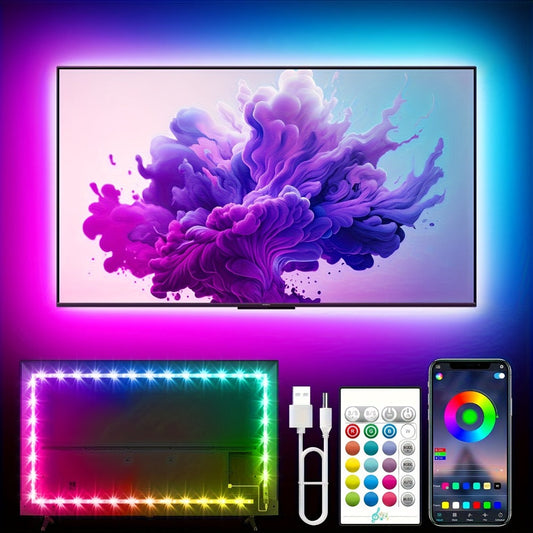 RGB TV Backlight Strip, 118.11 Inches, USB, App & Remote, Music Sync