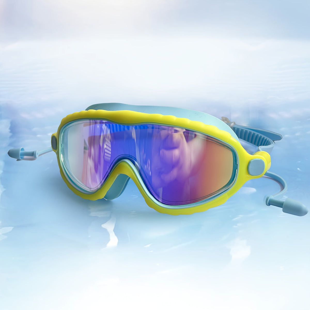 Kids Swim Goggles with Earplugs Anti-Fog Waterproof Ages 3-14