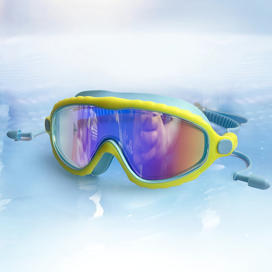 Kids Swim Goggles with Integrated Earplugs and Anti-Fog Lens, Ages 3–14