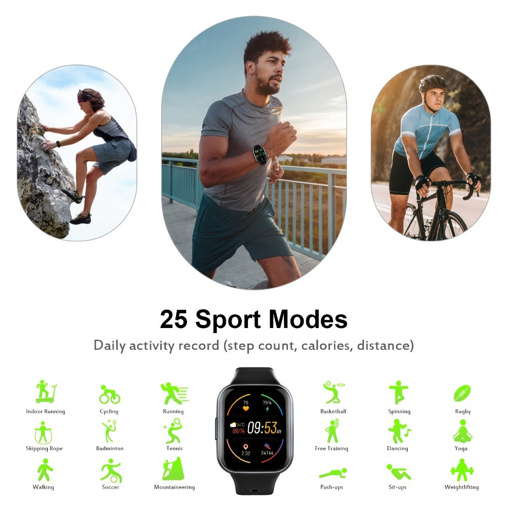 112 Sports Modes Smartwatch Bluetooth 5.3 for Men Women – 1.69" HD Touch Screen Wireless Calling Sleep Monitor Fitness Activity Tracker Compatible with iOS Android Off White Black Gift