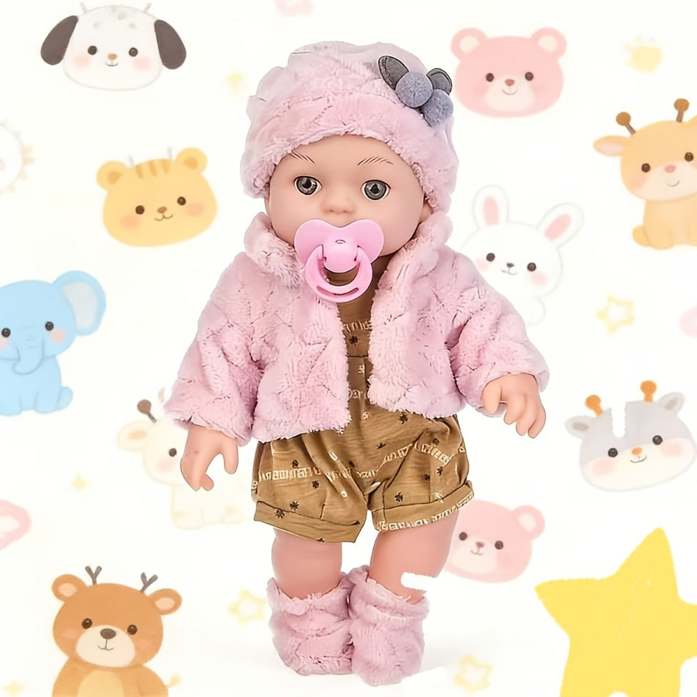 12-Inch Mini Reborn Baby Doll with Multiple Outfit Options