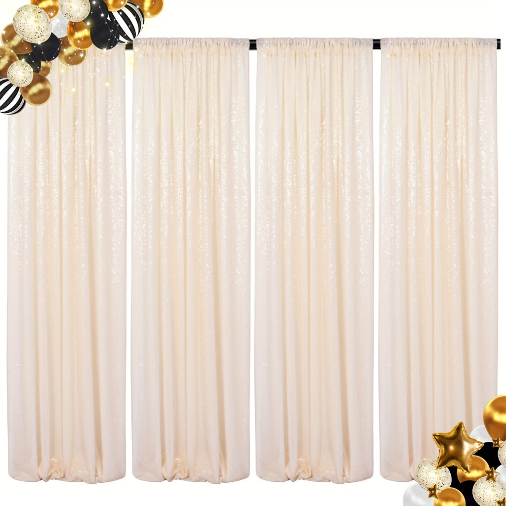 Sequin Backdrop Curtains 2FTx8FT Glitter Photography Background Panels for Party Wedding Birthday Stage Decoration Gold Yellow Shimmer Curtain Set 4 6 10 Panels Available