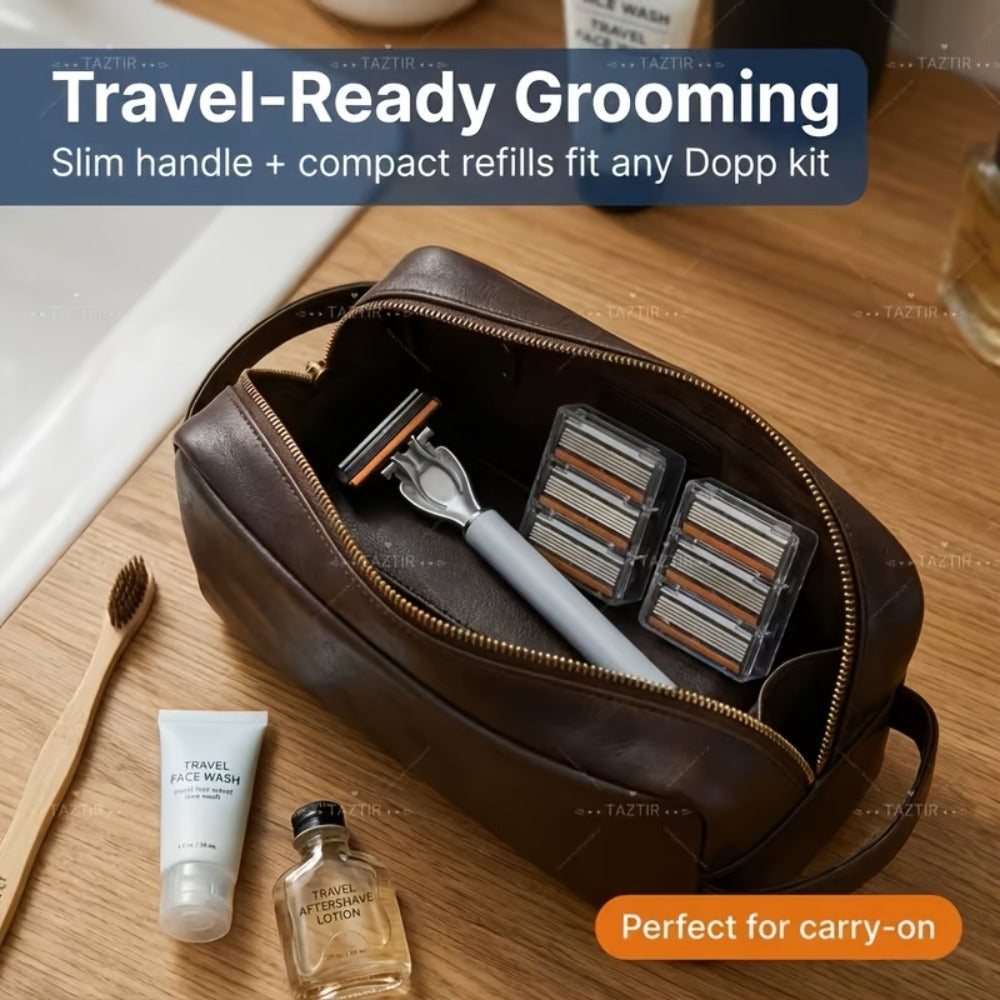 Shaving Kit for Men – 2 Handles & 72 Replacement Blades, Six-Layer Blade System Luxury Razor Set for Beard & Mustache Grooming, Ergonomic Design, Perfect Christmas & Valentine's Day Gift