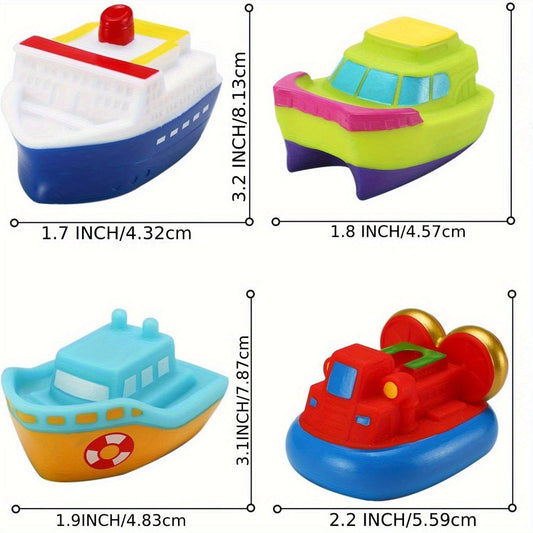 Boat Bath Toys with Light-Up and No-Light Options for Water Play