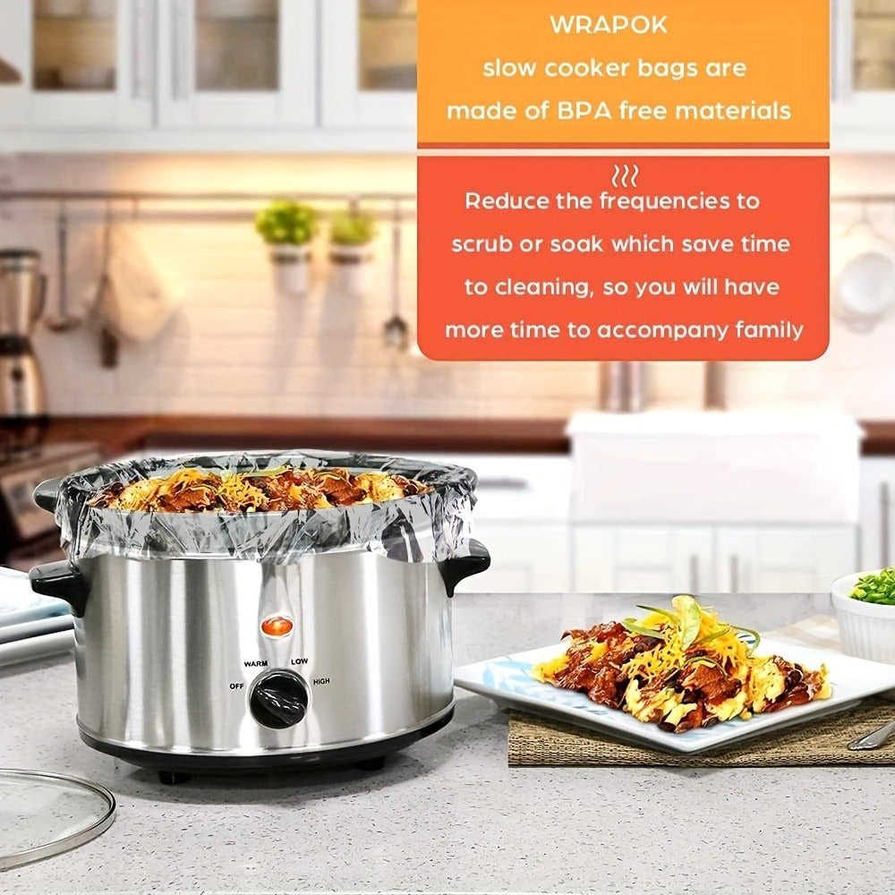 Slow Cooker Liners 40-Pack 13x21 Inch Disposable Cooking Bags – BPA-Free Heat Resistant Pot Liners Fit 3-8 Quart Oval & Round Slow Cookers | Easy Cleanup Crockpot Liners Kitchen Cooking Accessories