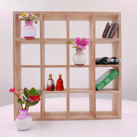 1:12 Scale Dollhouse Display Cabinet with 16 Compartments