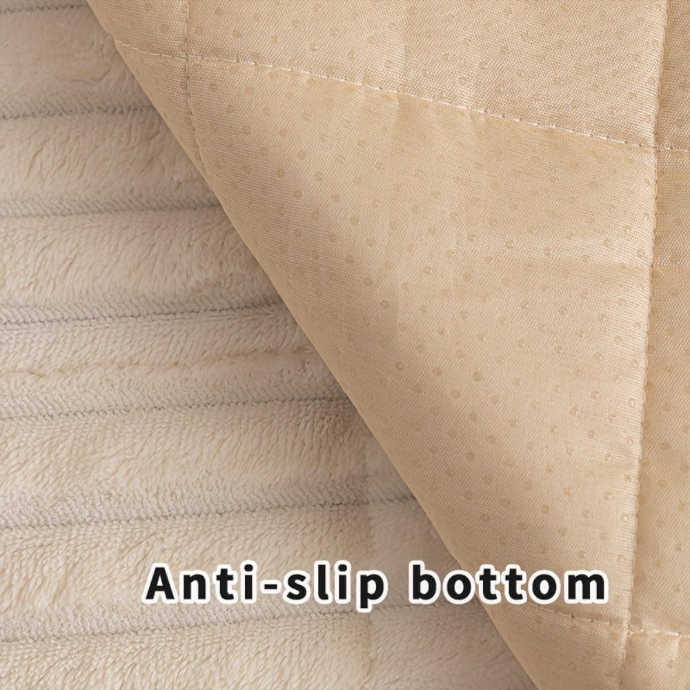 Sofa Cushion Cover Plush Velvet Washable Seat Pad Wavy Edge Soft Kapok Filling for Couch Loveseat 1 2 3 4 Seater — Easy Install Home Decor Protection