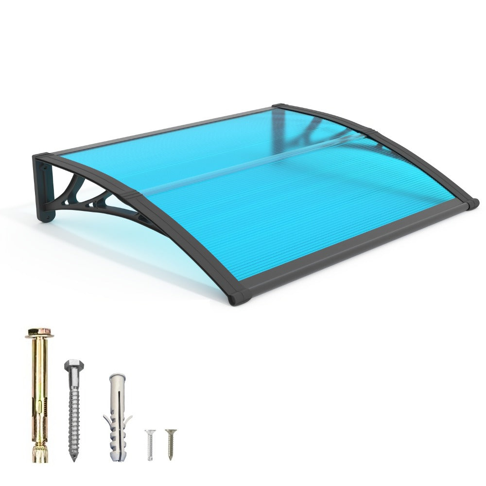 Window Awning Door Canopy Polycarbonate Overhang – UPF 50+ UV & Rain Protection, Leak-Proof Hollow Sheet, Weather-Resistant Outdoor Patio Awning for Doorways, Windows, Storefronts – Multiple Sizes & Colors