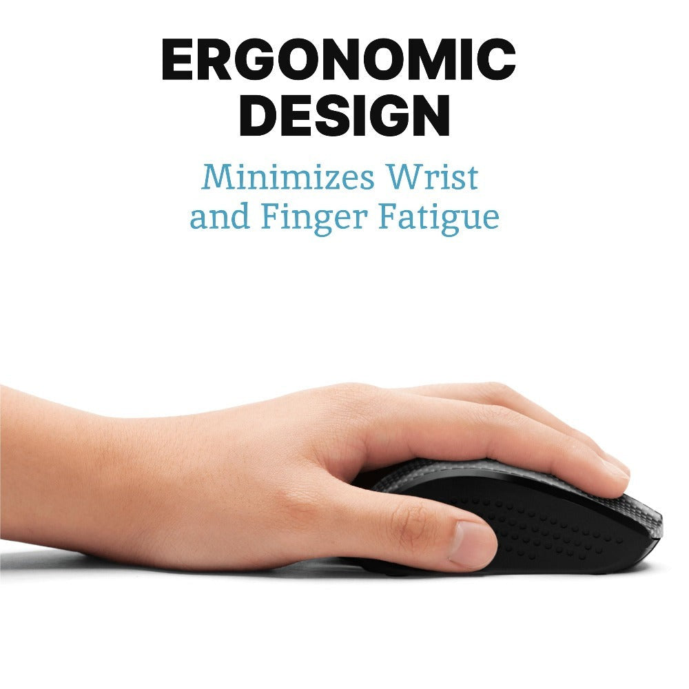 Silent Wireless Mouse Ergonomic Quiet Click – 2.4GHz, 18-Month Battery, 800/1200/1600 DPI Optical Sensor, Plug & Play Nano Receiver for PC, Laptop, Chromebook & Mac | Gray & Black