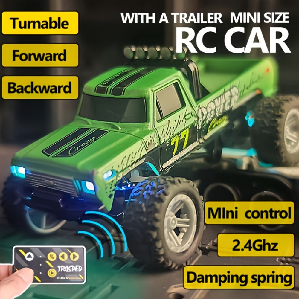 1:64 Scale Mini RC Off-Road Truck with Shock Absorbers, Alloy Body