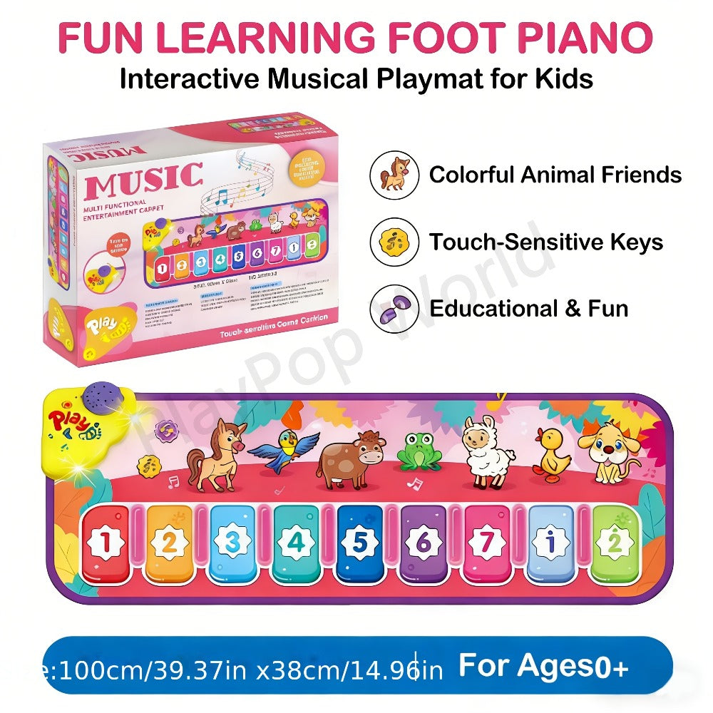 Farm Animal Kids Piano Mat with Musical Keys and Interactive Sounds