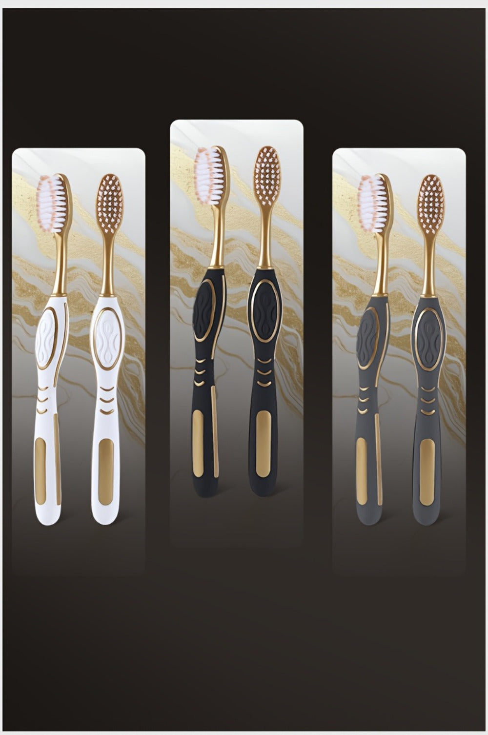 Gloryin Soft Bristle Toothbrush Set Anti-Slip Olive Handle Full Size Head Gentle Gum Care Daily Oral Hygiene for Adults Couples Household Travel 6pcs 12pcs Value Pack