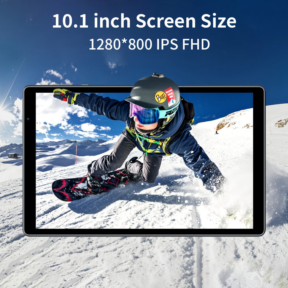 2-in-1 Tablet 10.1 Inch Android 15 8GB RAM 32GB ROM 1TB Expandable 6000mAh Battery WiFi Dual Camera with Optional Keyboard Mouse Protective Case & Stylus Pen – Gray