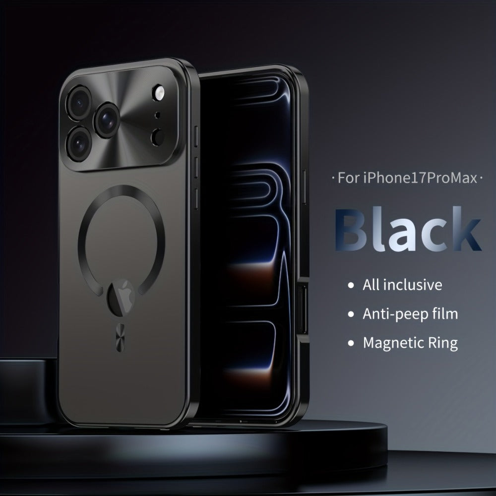 iPhone Anti-Spy Magnetic 2-in-1 Phone Case with All-Round Lens Protection – Complete Drop Protection Cover for iPhone 12 13 14 15 16 Pro Max Plus | Privacy Shield Slim Fit Design