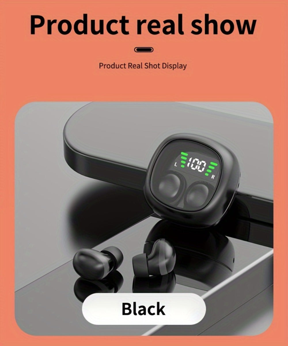 HiFi Touch Control Wireless Earbuds, Ultra-Small In-Ear Headphones with LED Charging Case & Built-In Mic, Stereo Sound, Fitness Running Sleep Work Travel Earphones Compatible with iOS & Android