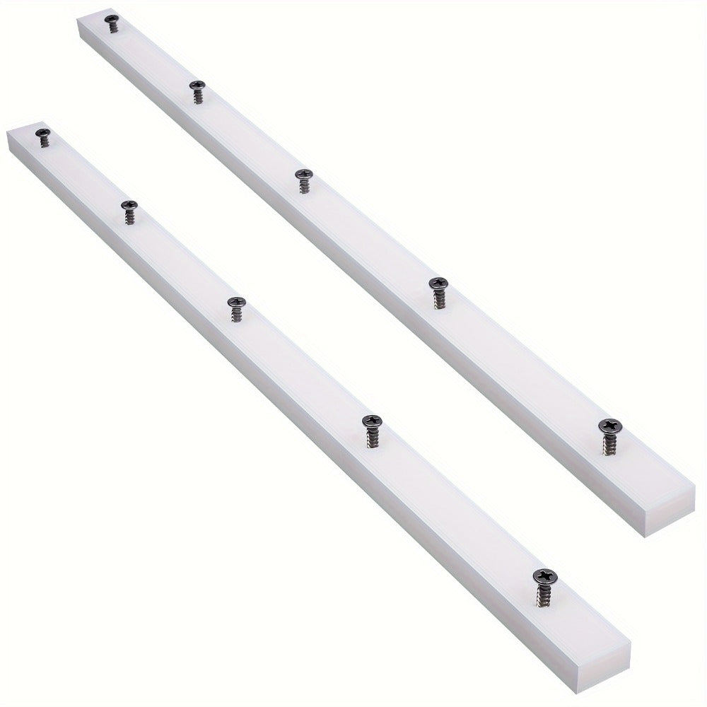 UHMW Miter Bar for Table Saw Crosscut Sled – 3/4" x 3/8" x 17" Predrilled T-Slot Track with 10 Screws for Jigs Fixtures & Miter Slots, Smooth Low-Friction Glide