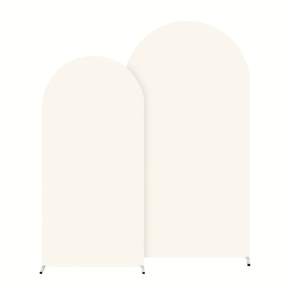 Wedding Arch Cover 2pcs Stretchable Wrinkle-Free Polyester Tight-Fit Arch Banner Covers with Zipper for Wedding Ceremony Birthday Gender Reveal Bridal Shower Graduation Party Decor