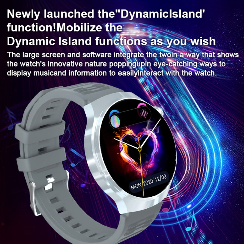 OLED Smartwatch 2.01 Inch Round Screen 95% Screen Ratio Fitness Tracker Running Cycling Walking Step Counter Music Control 300mAh Battery Lightweight Silicone Band Men Women 7 Styles Black Gray 2026