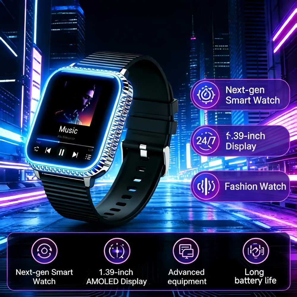 Wireless Calling Smartwatch with Music Control Touchscreen Fitness Tracker Multi-Sport Modes Message Notifications Heart Rate Sleep Monitor Unisex Men Women Smart Bracelet 2026 – 1 or 2 Pack