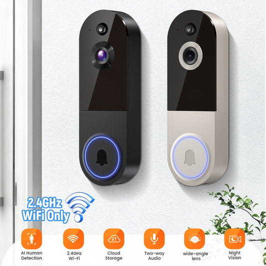 Video Doorbell Camera 2K with 166° View, AI Human Detection and Cloud Storage