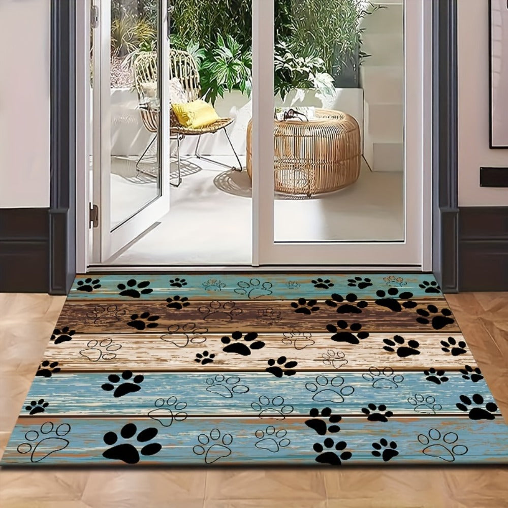 Cat Paw Print Door Mat Non-Slip Washable – Indoor Outdoor Welcome Mat Quick-Dry Anti-Slip Rug for Living Room, Bedroom, Bathroom, Kitchen, Entryway – Multiple Sizes