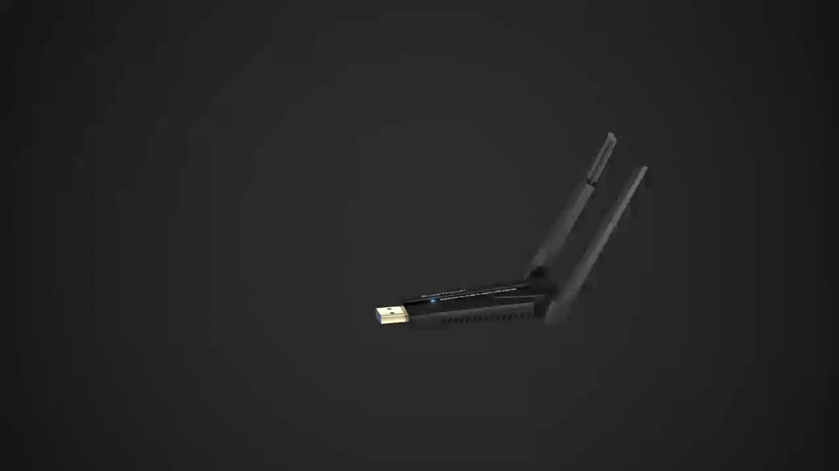 1800Mbps USB WiFi Adapter for PC Desktop Laptop with Dual 5dBi Antennas, 5GHz & 2.4GHz Dual Band Wireless Network Adapter, Windows 11 10 8 7 Compatible, Double Antenna or No Antenna Version