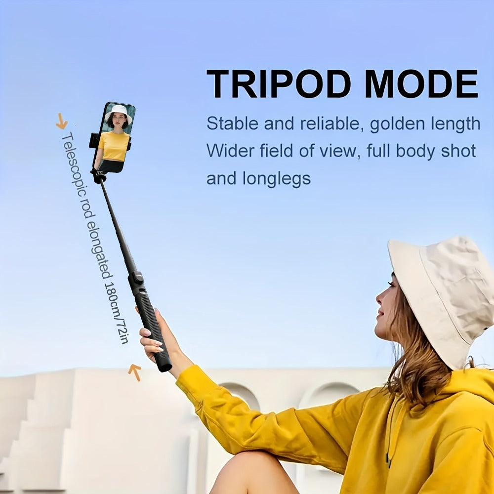 72 Inch Aluminum Tripod Selfie Stick with Wireless Remote & Detachable Phone Holder – Retractable 6-Foot Portable Cell Phone Stand for iPhone Android Camera, Vlogging TikTok Live Streaming Photography