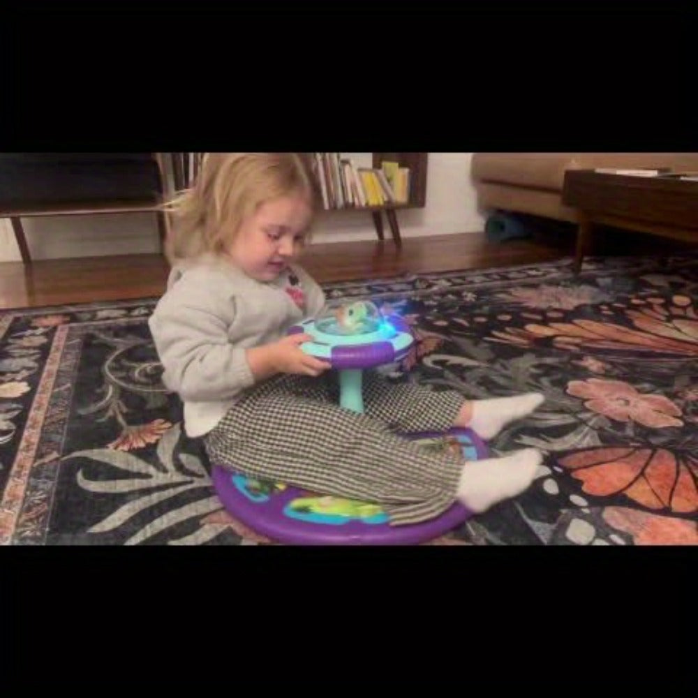 Dinosaur Sit and Spin Toy for Toddlers with Music & LED Flash Lights – 360° Spinning Seat Interactive Sensory Toy for Kids 18 Months+, Indoor Balance & Coordination Toy, Christmas & Birthday Gift