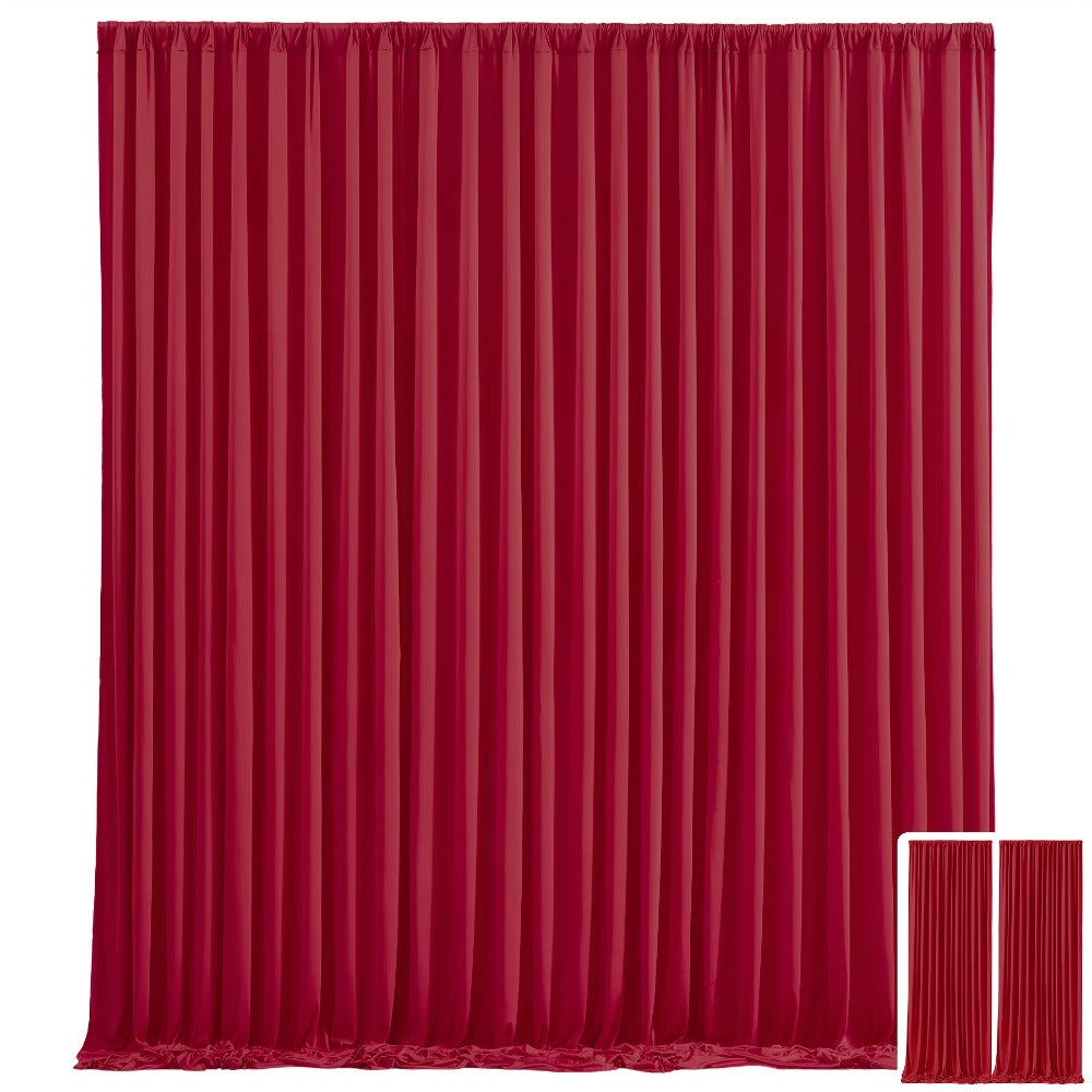 10x10Ft Polyester Photography Backdrop 2-Pack – Photo Booth Background Curtain for Party, Birthday, Wedding, Holiday, Stage & Exhibition Decoration, Wrinkle-Free, Machine Washable, Easy Pole Install