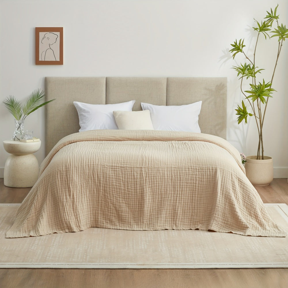6-Layer Gauze Blanket 100% Muslin – Lightweight Breathable Cotton Throw for Couch & Bed, All Season Adult Blanket, 4 Colors