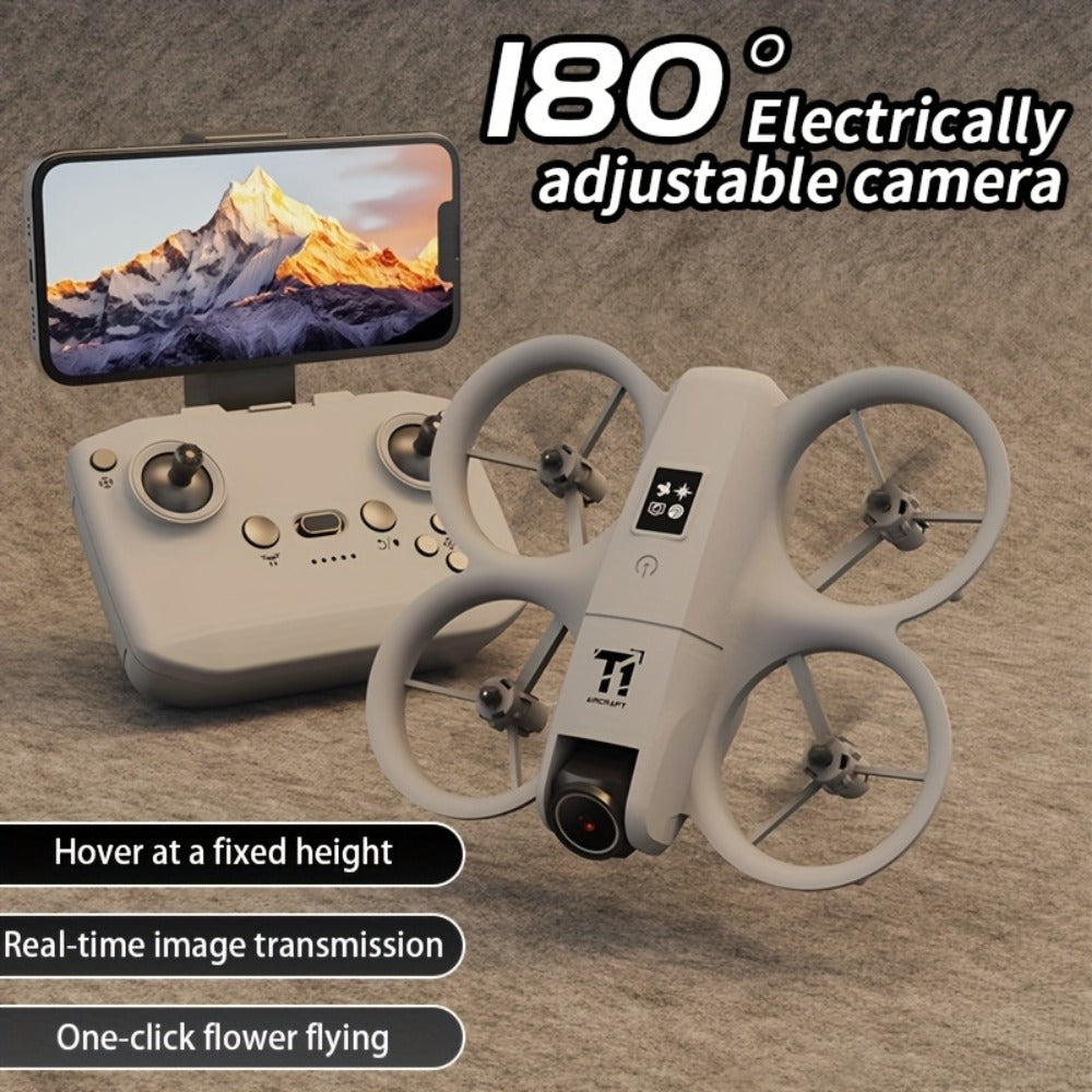 Mini 4K FPV Drone 180° Rotating Dual Camera Optical Flow Positioning Dual Batteries 360° Flip One-Key Takeoff Anti-Shake | RC Quadcopter Toy for Beginners Boys Girls Kids | Birthday Christmas Gift