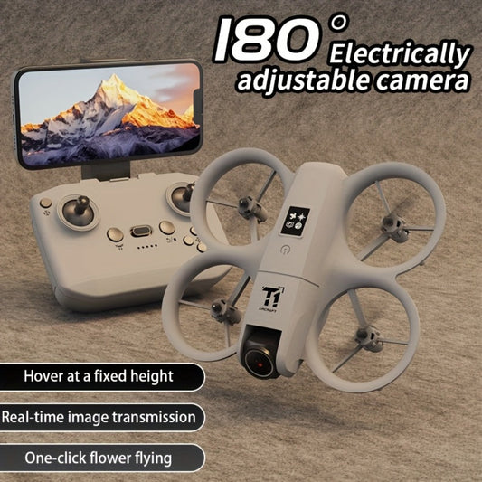 Mini 4K FPV Drone 180° Rotating Dual Camera Optical Flow Positioning Dual Batteries 360° Flip One-Key Takeoff Anti-Shake | RC Quadcopter Toy for Beginners Boys Girls Kids | Birthday Christmas Gift