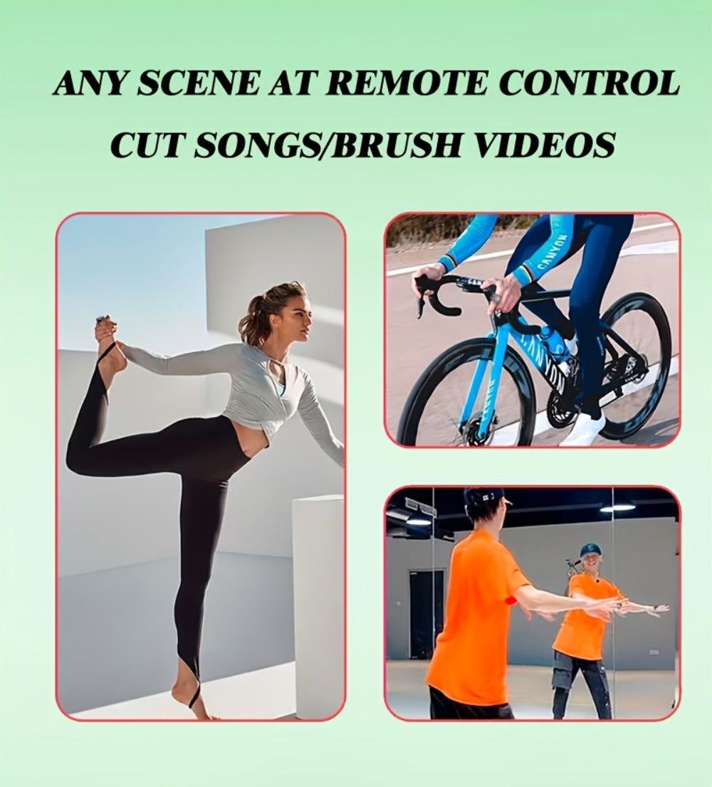 Bluetooth Selfie Remote Ring 2 Pack TikTok Scroll Shutter for iPhone iPad – Hands-Free Photo Capture Video Like Page Turn Music Control, Rechargeable Wearable Creator Accessory, Black Pink Gift