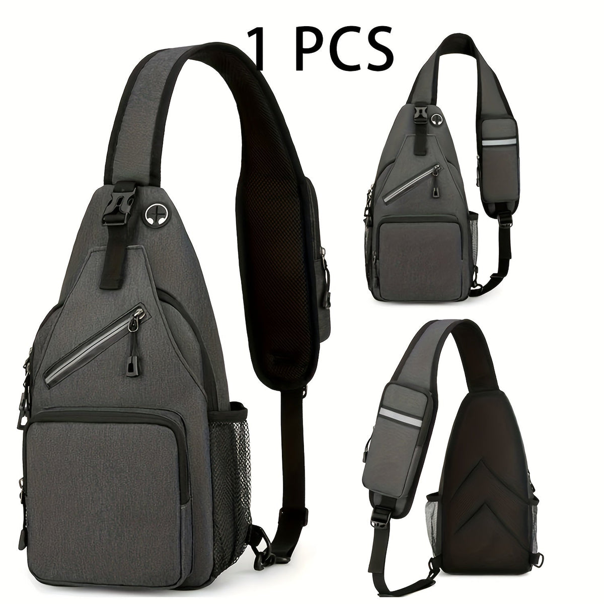 Crossbody Bag for Women & Men, Large Capacity Single Shoulder Bag with Zipper, Lightweight Multi-Pocket Design, Casual Sling Bag for Travel, Hiking, Work & Daily Use – Multiple Colors Available