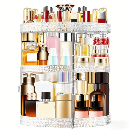 Rotating Makeup Organizer with 7 Adjustable Layers for Vanity Storage