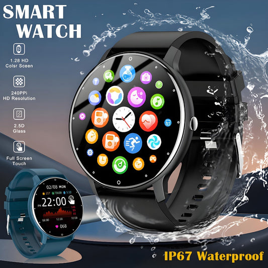 Built-In Speaker Smartwatch HD Voice Calls Weather Alerts Message Push – Large Screen Multi-Function Fitness Tracker for Men Women iPhone Android Silver Black Pink Golden Gift