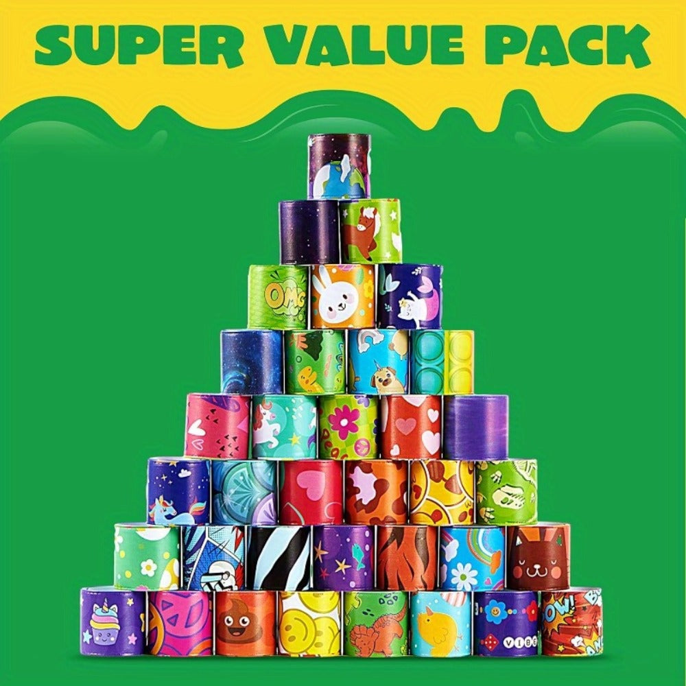 Slap Bracelets Bulk Party Favors, 288 Pcs in 36 Designs for Goodie Bags & Classroom Prizes