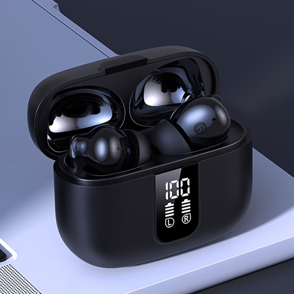 ENC Sports Wireless Earbuds ANKRIYUL Stereo Headphones Environmental Noise Cancellation Charging Case Compatible Smartphone Laptop TV Music Calls Earphones Black