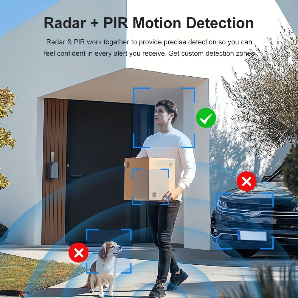 4G LTE Security Camera 4K Wireless No WiFi Needed – Infrared Night Vision, Rechargeable Battery, PIR Human Detection, Two-Way Audio, No Power Plug Required, Works Anywhere with Cell Signal