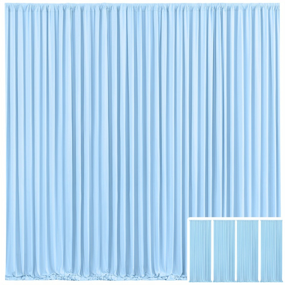 Elegant Fabric Backdrop Curtains 4pcs with Poles 59x85in Non-Transparent Wrinkle-Free Party Photo Backdrop for Wedding Birthday Bridal Shower Graduation Prom Christening Holiday Decor