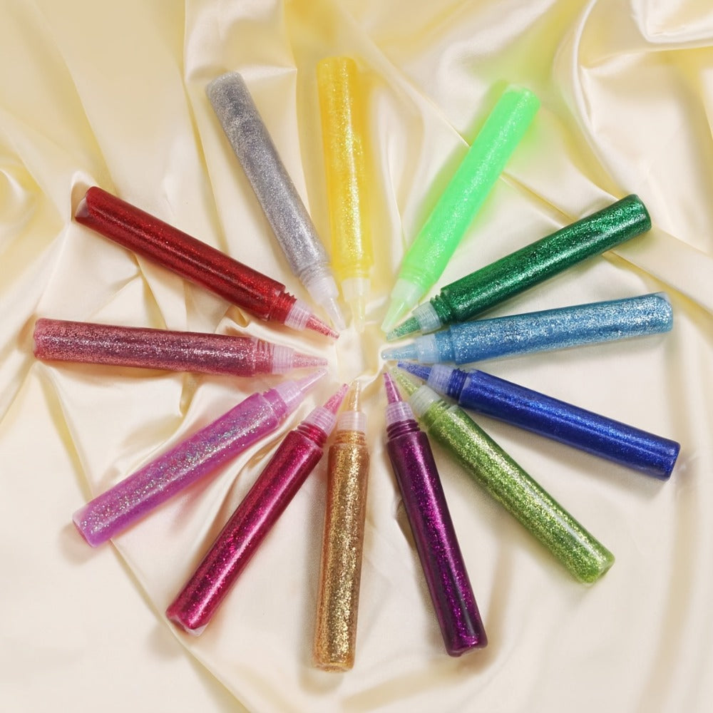 Glitter Glue Pens, 30 Count, 15 Colors, Washable Extra-Fine Gel