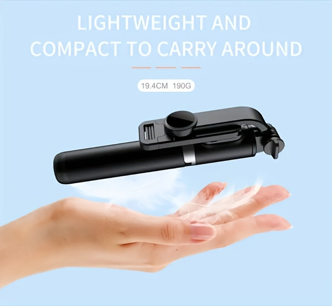 Portable Selfie Stick Tripod 40 Inch Floor Stand with Wireless Remote & Anti-Shake Base – Extendable Compact Phone Tripod for Travel Vlogging, TikTok Live, Outdoor Filming, iPhone & Android