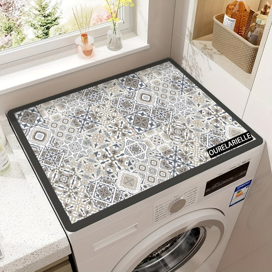 Silicone Washing Machine Top Cover, Plaid, 23.62 x 19.69 Inches