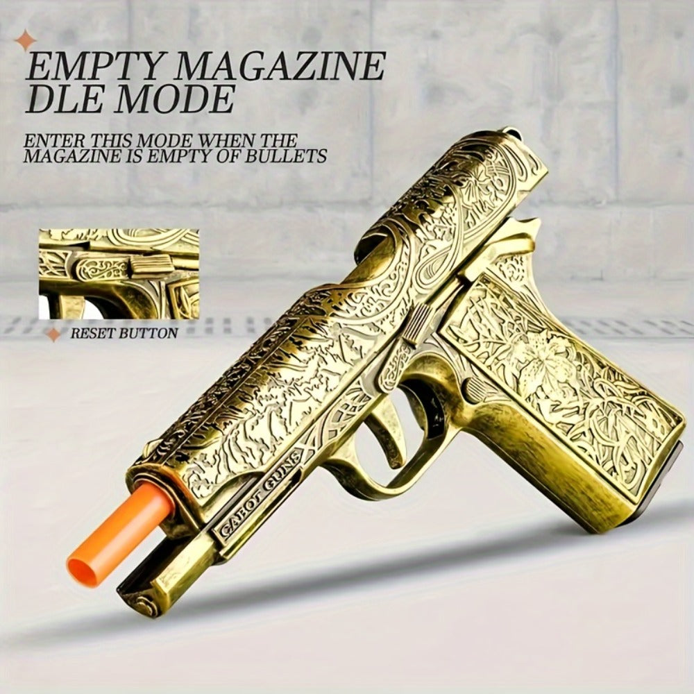 Soft Bullet Toy Gun Pistol with 120 Bullets 12 Shells & 2 Magazines – Hollow Hanging Foam Blaster for Kids Boys Girls Ages 6+, Outdoor Shooting Game Birthday Halloween Christmas Gift Pink or Khaki
