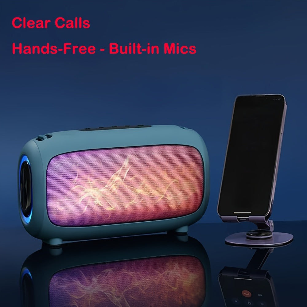 LED Light Bluetooth 5.3 Speaker with TWS Pairing – 1800mAh All-Day Playtime, Bass Boost, AUX & TF Card Input, Small Portable Wireless Speaker for Outdoor, Gift Idea