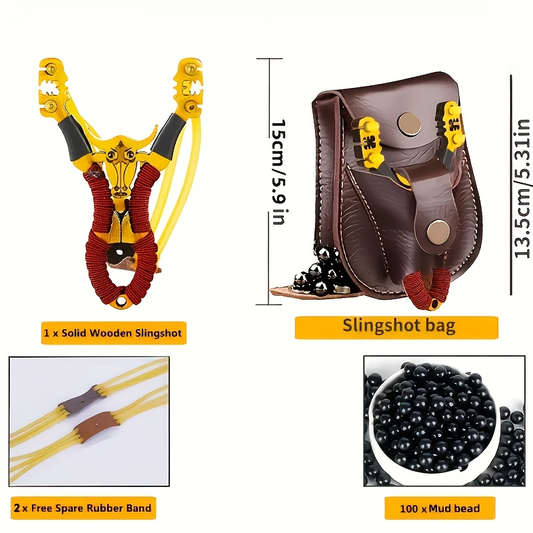 Outdoor Slingshot Set in Red for Recreational Target Sports