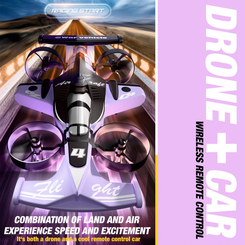 2-in-1 Air Land Drone Car with Collision Avoidance – Mini RC Quadcopter & Ground Vehicle for Kids Beginners Safe Indoor Flying Toy USB Rechargeable Low Speed Gift for Boys Girls Birthday Christmas