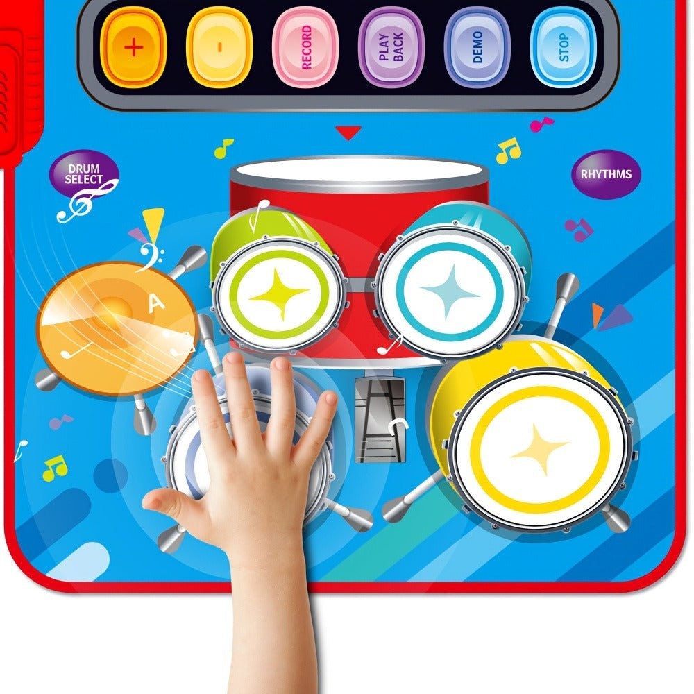 Kids Electronic Drum Music Mat, Multifunctional Musical Toy for Skill Development & Family Bonding, Dance Drum Pad for Boys & Girls, Birthday Christmas Holiday Gift for Children Ages 3+