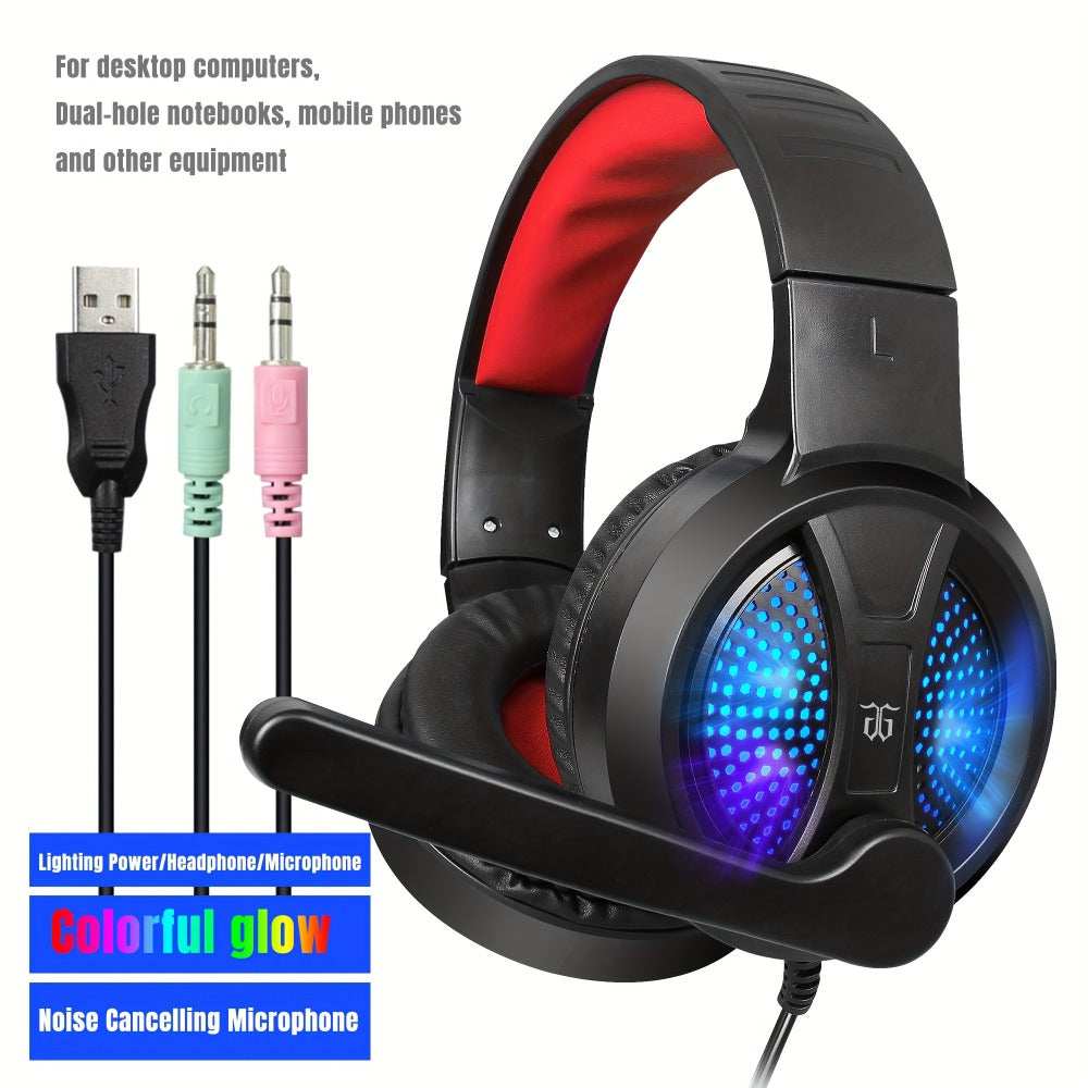 Gaming Keyboard and Mouse Combo 4-in-1 Wired Gaming Set with Headset Mouse Pad for PC Xbox PS4 Desktop Laptop RGB Bundle All-in-One Gaming Peripheral Kit for Beginners Black