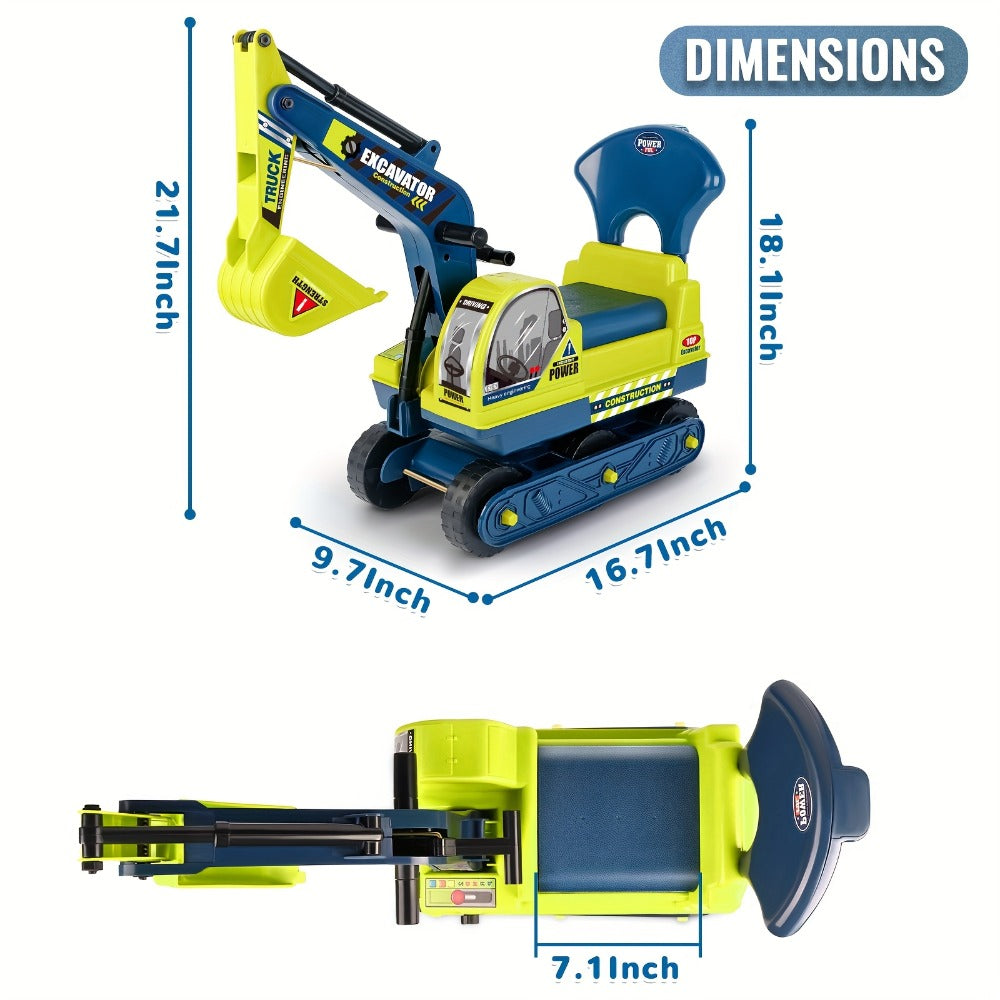 Ride-On Excavator Toy with Working Scoop for Beach and Sandbox Play